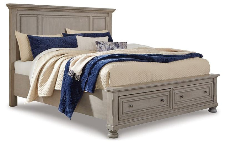 Lettner California King Panel Storage bed B733B35 Black/Gray Casual Master Beds By Ashley - sofafair.com