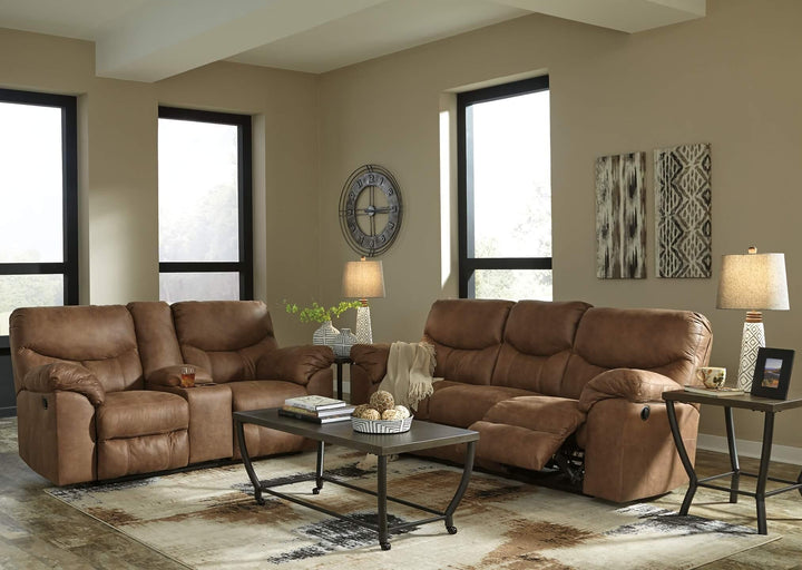 Boxberg Reclining Sofa 3380288 Brown/Beige Contemporary Motion Upholstery By Ashley - sofafair.com
