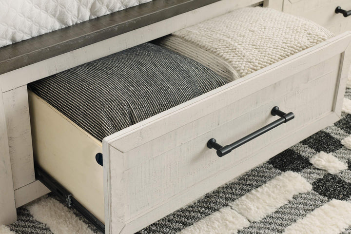 Brewgan King Panel Storage Bed B784B4 White Casual Master Beds By Ashley - sofafair.com