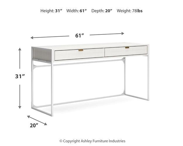 Deznee Home Office Desk H162-44 White Contemporary Desks By Ashley - sofafair.com