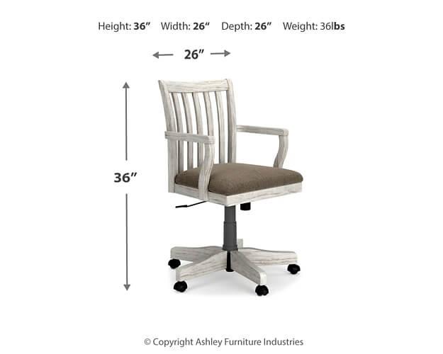 H814-01A White Casual Havalance Home Office Desk Chair By AFI - sofafair.com