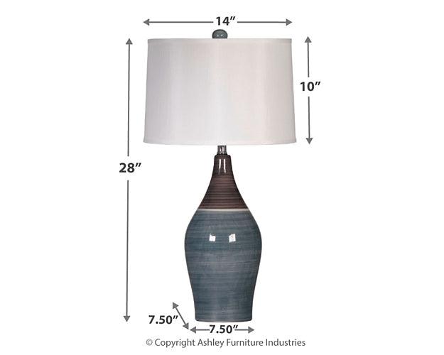 Niobe Table Lamp (Set of 2) L123884 Black/Gray Contemporary Table Lamp Pair By Ashley - sofafair.com