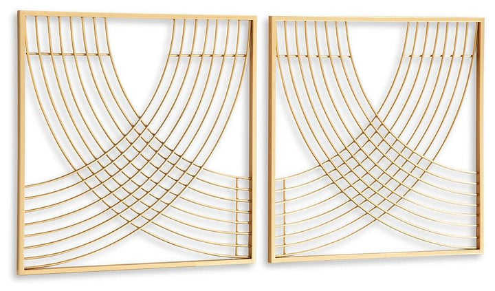 Dalkins Wall Decor (Set of 2) A8010375 Yellow Contemporary Wall Art Sculptures By Ashley - sofafair.com