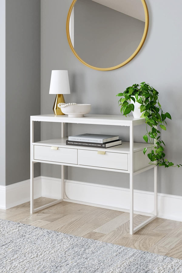 Deznee Credenza H162-15 White Contemporary Home Office Cases By Ashley - sofafair.com