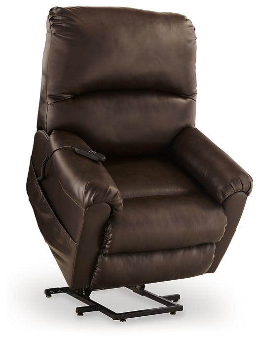 Shadowboxer Power Lift Recliner 4710412 Brown/Beige Contemporary Stationary Upholstery By Ashley - sofafair.com