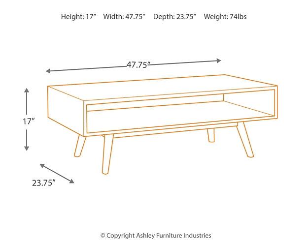 Kisper Coffee Table T802-1 Brown/Beige Contemporary Cocktail Table By Ashley - sofafair.com