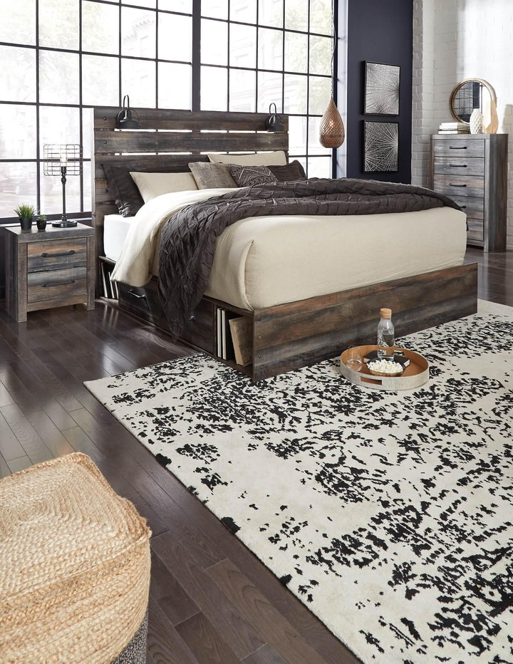 Drystan King Panel Bed with 4 Storage Drawers B211B54 Brown/Beige Casual Master Beds By Ashley - sofafair.com