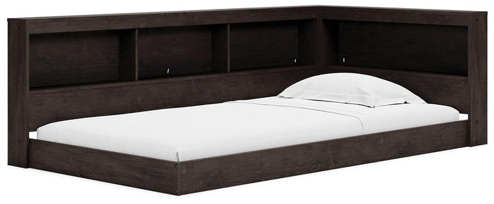 Piperton Twin Bookcase Storage Bed EB5514B1 Black/Gray Contemporary Youth Beds By AFI - sofafair.com