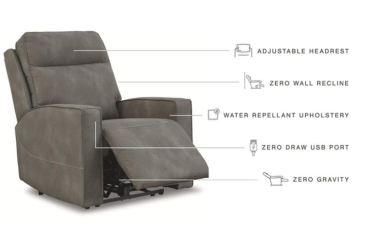 Next-Gen Durapella Power Recliner 4510206 Black/Gray Contemporary Motion Recliners - Free Standing By Ashley - sofafair.com