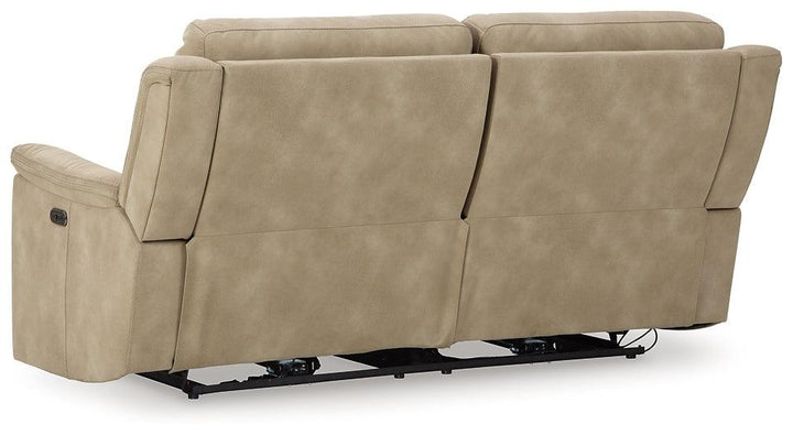 Next-Gen DuraPella Power Reclining Sofa 5930247 Brown/Beige Contemporary Motion Upholstery By Ashley - sofafair.com