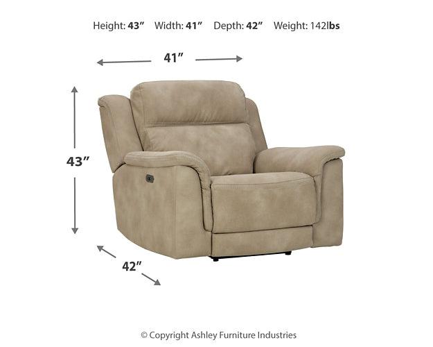 Next-Gen DuraPella Power Recliner 5930213 Brown/Beige Contemporary Motion Upholstery By Ashley - sofafair.com