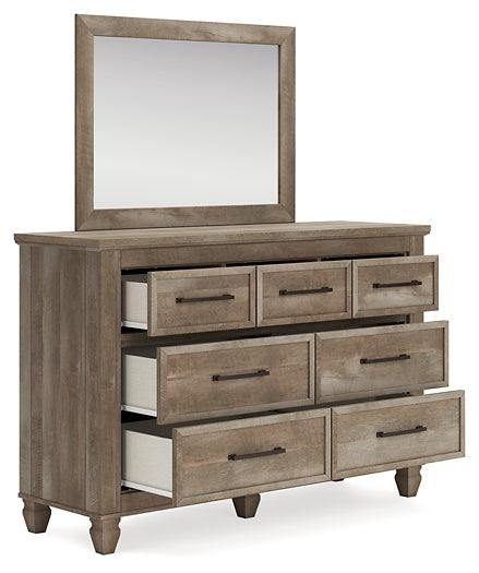 B2710B1 Brown/Beige Traditional Yarbeck Dresser and Mirror By AFI - sofafair.com