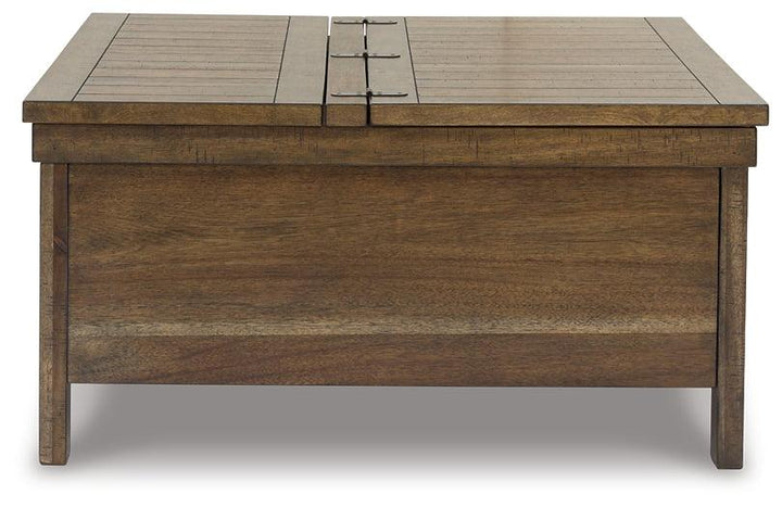 Moriville Lift-Top Coffee Table T731-9 Brown/Beige Casual Cocktail Table Lift By AFI - sofafair.com