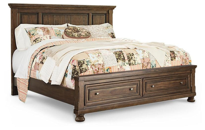 Flynnter King Panel Bed with 2 Storage Drawers B719B14 Brown/Beige Casual Master Beds By Ashley - sofafair.com