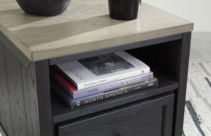 Foyland End Table T979-3 Black/Gray Contemporary Motion Occasionals By Ashley - sofafair.com