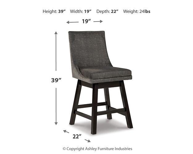 Tallenger Counter Height Bar Stool (Set of 2) D380-624X2 Black/Gray Casual Barstool By Ashley - sofafair.com