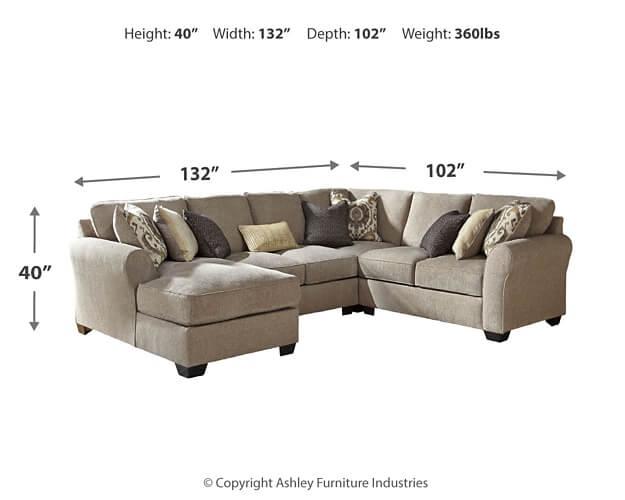 Pantomine 4-Piece Sectional with Chaise 39122S2 Brown/Beige Contemporary Stationary Sectionals By AFI - sofafair.com