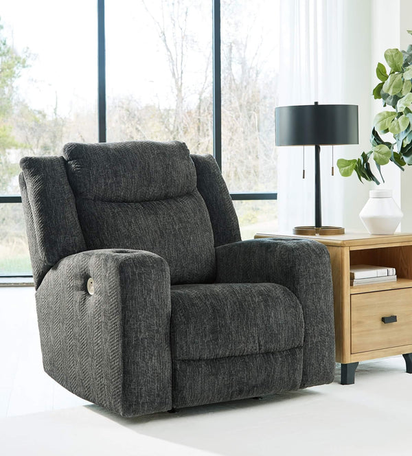 Martinglenn Power Recliner 4650498 Black/Gray Contemporary Motion Recliners - Free Standing By Ashley - sofafair.com