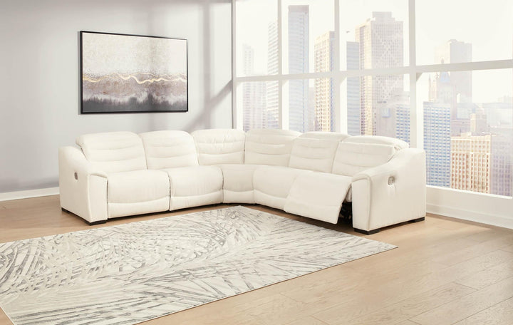 Next-Gen Gaucho 5-Piece Power Reclining Sectional 58505S1 White Contemporary Motion Sectionals By AFI - sofafair.com