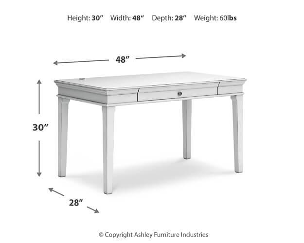 Kanwyn 48" Home Office Desk H777-10 White Traditional Desks By AFI - sofafair.com