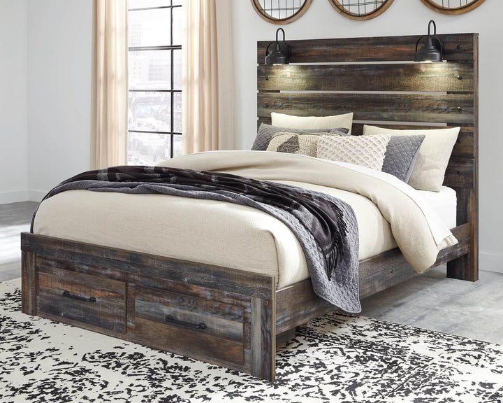 Drystan Queen Panel Bed with 2 Storage Drawers B211B29 Brown/Beige Casual Master Beds By Ashley - sofafair.com