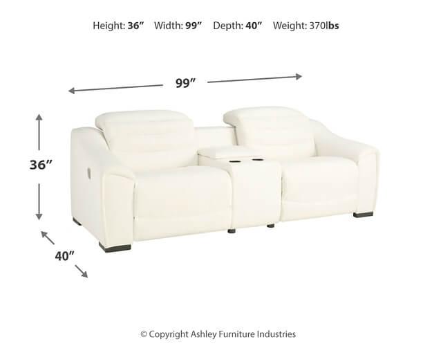 Next-Gen Gaucho 3-Piece Power Reclining Sectional 58505S2 White Contemporary Motion Sectionals By AFI - sofafair.com