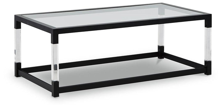 Nallynx Coffee Table T197-1 Black/Gray Contemporary Cocktail Table By Ashley - sofafair.com