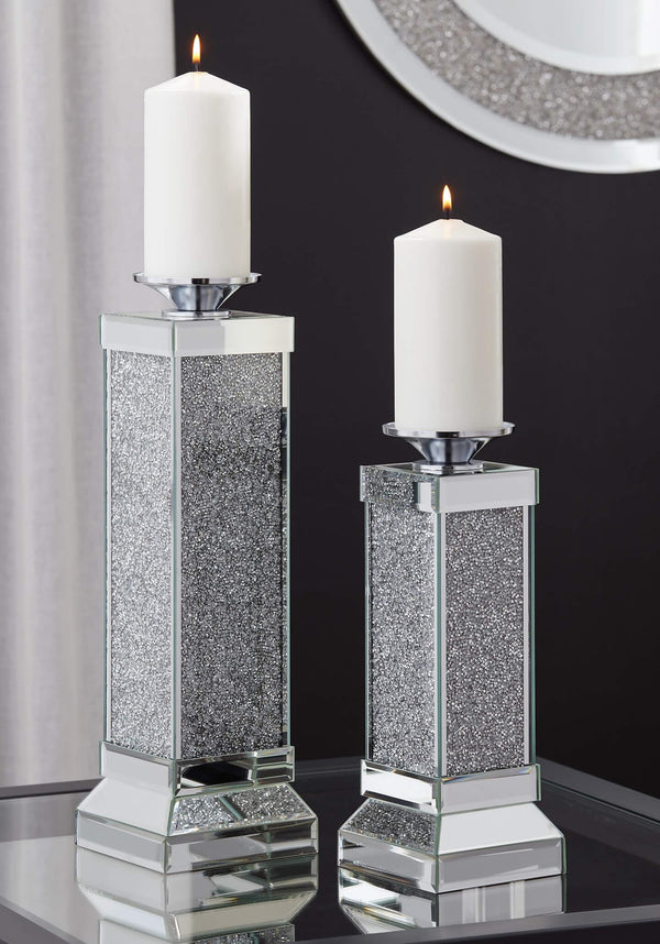 A2000410 Metallic Contemporary Charline Candle Holder (Set of 2) By Ashley - sofafair.com