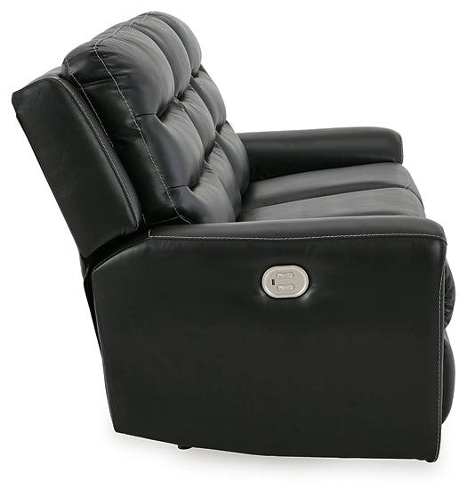 Warlin Power Reclining Sofa 6110515 Black/Gray Contemporary Motion Upholstery By Ashley - sofafair.com
