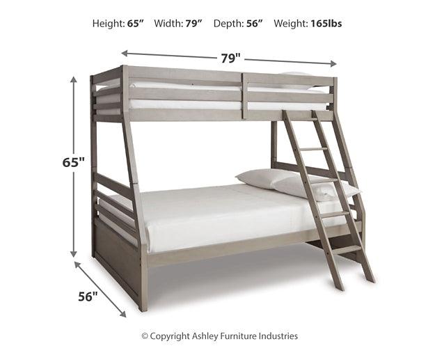 Lettner Twin over Full Bunk Bed B733B38 Black/Gray Casual Youth Beds By Ashley - sofafair.com