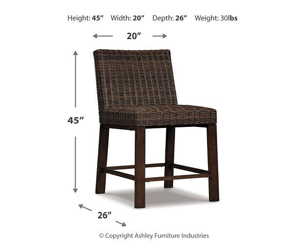 Paradise Trail Bar Stool (Set of 2) P750-130 Brown/Beige Contemporary Outdoor Barstool By Ashley - sofafair.com