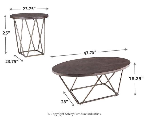 Neimhurst Table (Set of 3) T384-13 Brown/Beige Contemporary 3 Pack By Ashley - sofafair.com