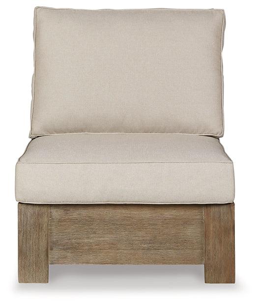 Silo Point Outdoor Armless Chair with Cushion P804-846 Brown/Beige Contemporary Outdoor Lounge Chair By Ashley - sofafair.com
