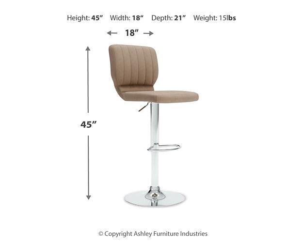 Pollzen Bar Height Bar Stool D121-130 Brown/Beige Contemporary Barstool By Ashley - sofafair.com