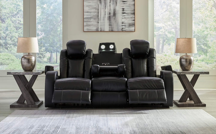 Caveman Den Power Reclining Sofa 9070315 Black/Gray Contemporary Motion Upholstery By Ashley - sofafair.com