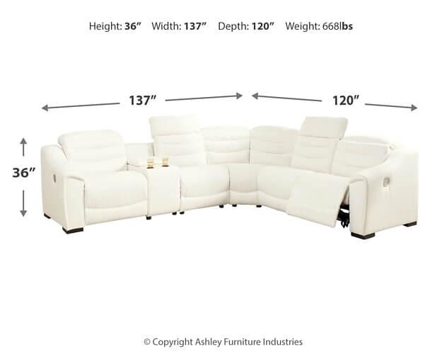 Next-Gen Gaucho 6-Piece Power Reclining Sectional 58505S5 White Contemporary Motion Sectionals By AFI - sofafair.com