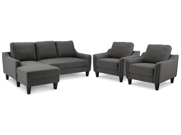 Jarreau Sofa Chaise Sleeper and 2 Chairs 11502U1 Gray Contemporary Stationary Upholstery Package By AFI - sofafair.com