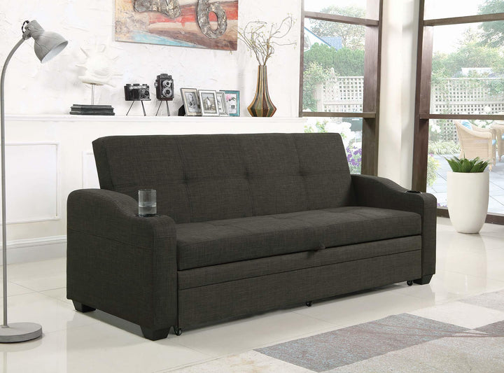 360063 Black linen Sofa bed with sleeper By coaster - sofafair.com