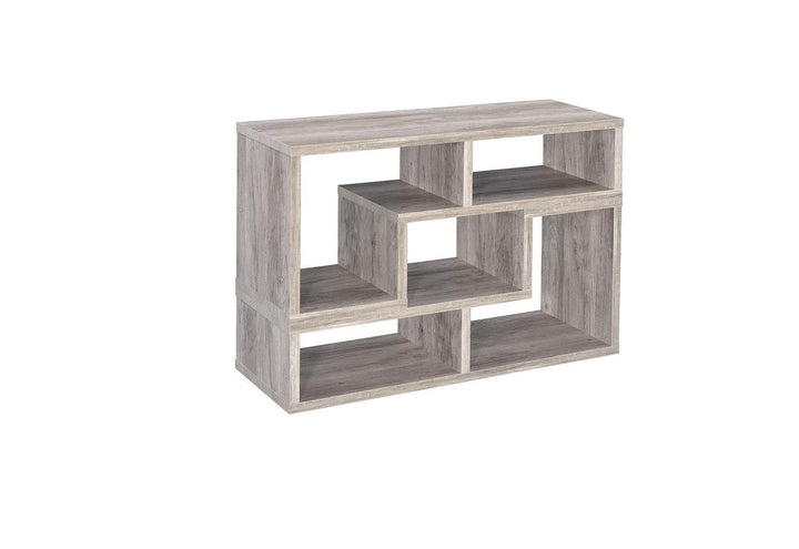 Home office : bookcases 802330 Grey driftwood Rustic Bookcase1 By coaster - sofafair.com