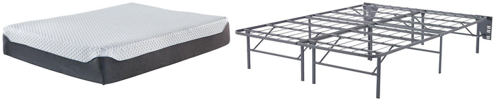 M674M7 Black/Gray Traditional 12 Inch Chime Elite Queen Foundation with Mattress By Ashley - sofafair.com