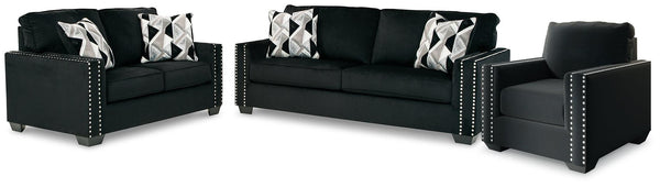 Gleston Sofa and Loveseat with Chair 12206U2 Onyx Contemporary Stationary Upholstery Package By AFI - sofafair.com