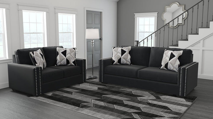 Gleston Sofa and Loveseat 12206U1 Onyx Contemporary Stationary Upholstery Package By AFI - sofafair.com