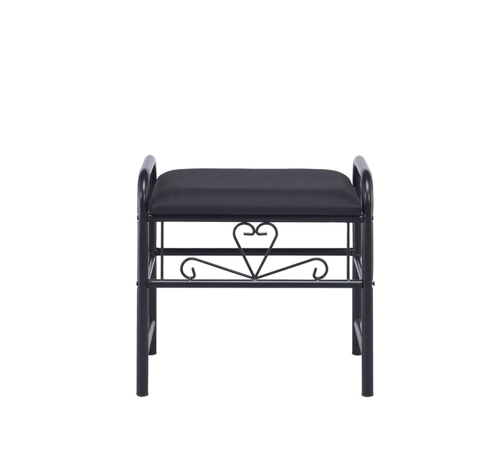 Traditional black vanity with glass top and fabric stool 2432 Black Traditional Vanity1 By coaster - sofafair.com
