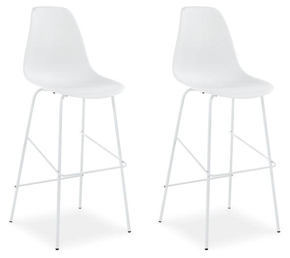 Forestead Bar Height Bar Stool (Set of 2) D130-230X2 White Contemporary Barstool By Ashley - sofafair.com