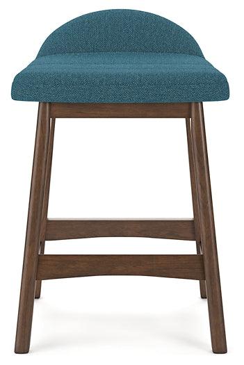 Lyncott Counter Height Bar Stool D615-324 Blue Contemporary Barstool By Ashley - sofafair.com