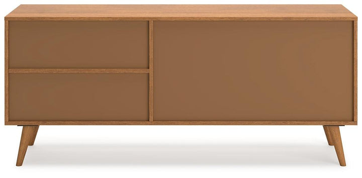W060-58 Brown/Beige Contemporary Thadamere TV Stand By Ashley - sofafair.com