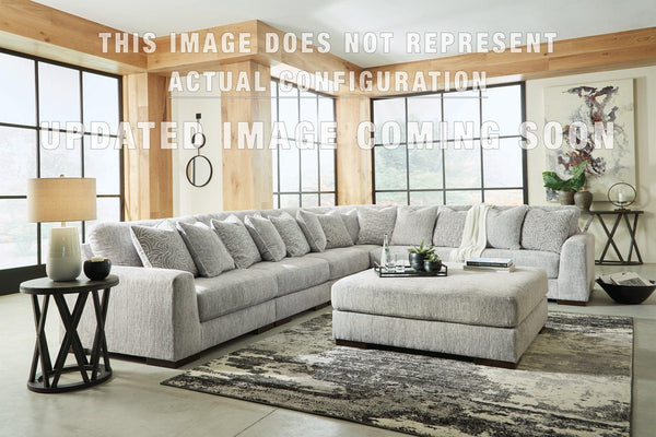 Regent Park 6Piece Sectional 14404S7 Pewter Contemporary Stationary Sectionals By AFI - sofafair.com