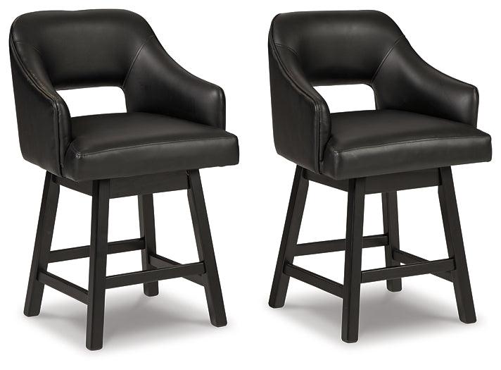 Tallenger Counter Height Bar Stool (Set of 2) D380-924X2 Black/Gray Casual Barstool By Ashley - sofafair.com