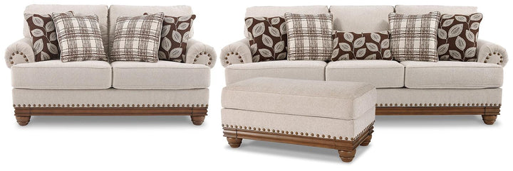 Harleson Sofa, Loveseat, and Ottoman 15104U3 Wheat Traditional Stationary Upholstery Package By AFI - sofafair.com