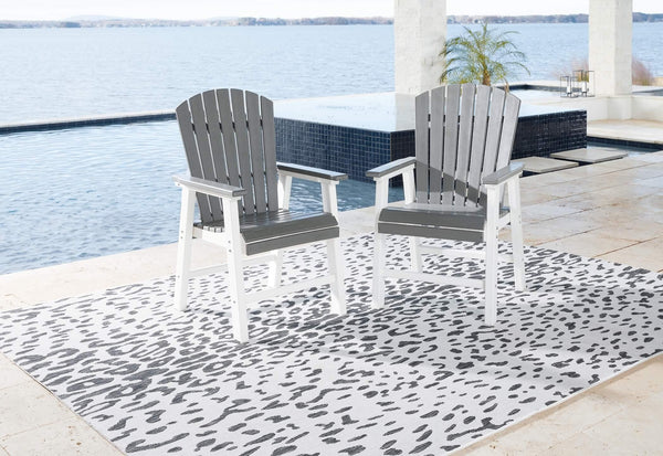 Transville Outdoor Dining Arm Chair (Set of 2) P210-601A White Casual Outdoor Dining Chair By Ashley - sofafair.com
